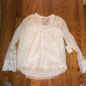 White free people blouse!!!! NWOT